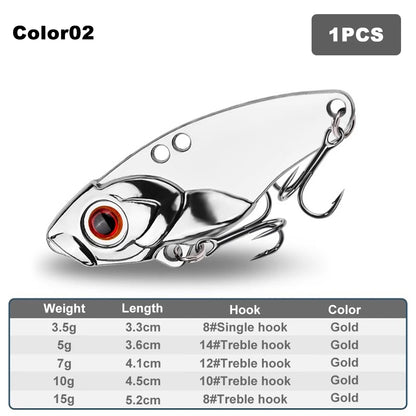 1PCS 3.5g/5g/7g/10g/15g VIB Fishing Lure Rattlesnake Iron Jig – Ultimate Long-Cast Hard Lure for Predatory Fish