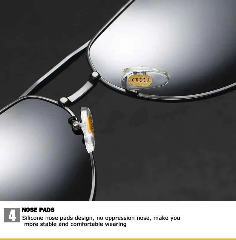 Audi UV400 Polarized AntiGlare Retro Flight Sunglasses Glasses for Motorcycle Classic FrogEye Outdoor Glasses Men Women 558