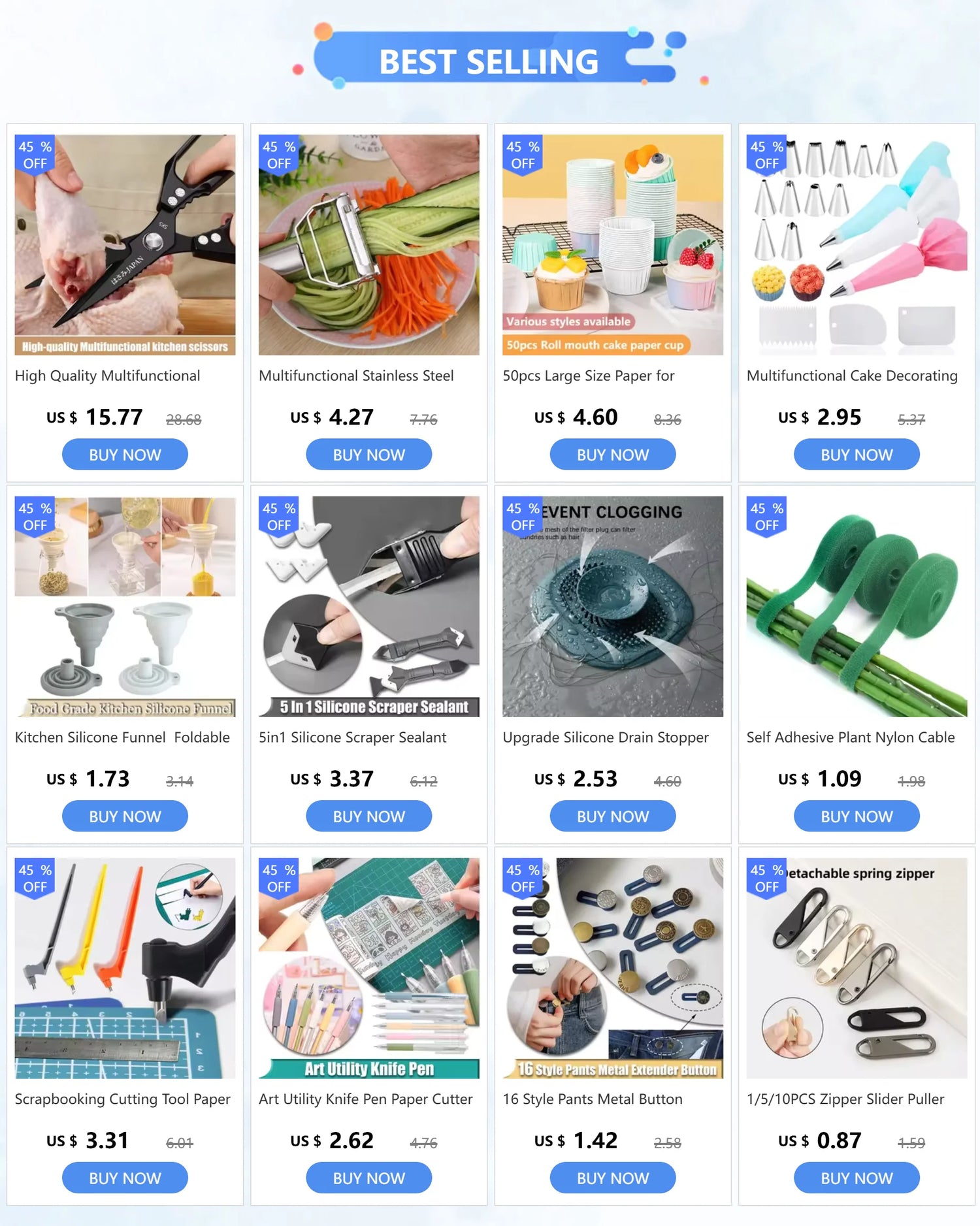 High Quality Multifunctional Kitchen Scissors Chicken Bone Scissors Fish Scale Scraper Bottle Opener Walnut Clip Kitchen Knife