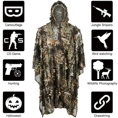 Tactical Hunting Poncho Camouflage Field Jacket – Tree Camo, L &amp; XXL