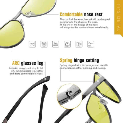 LIOUMO Photochromic Night Vision Driving Sunglasses – Polarized UV400 for Men &amp; Women