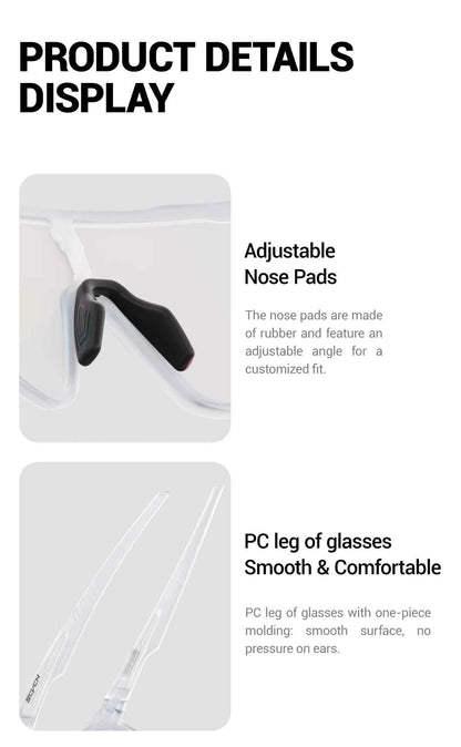 SCVCN Hiking Eyewear Photochromic Bike Cycling Sunglasses Men Outdoor Sports MTB UV400 Goggles Women Running Windproof Glasses