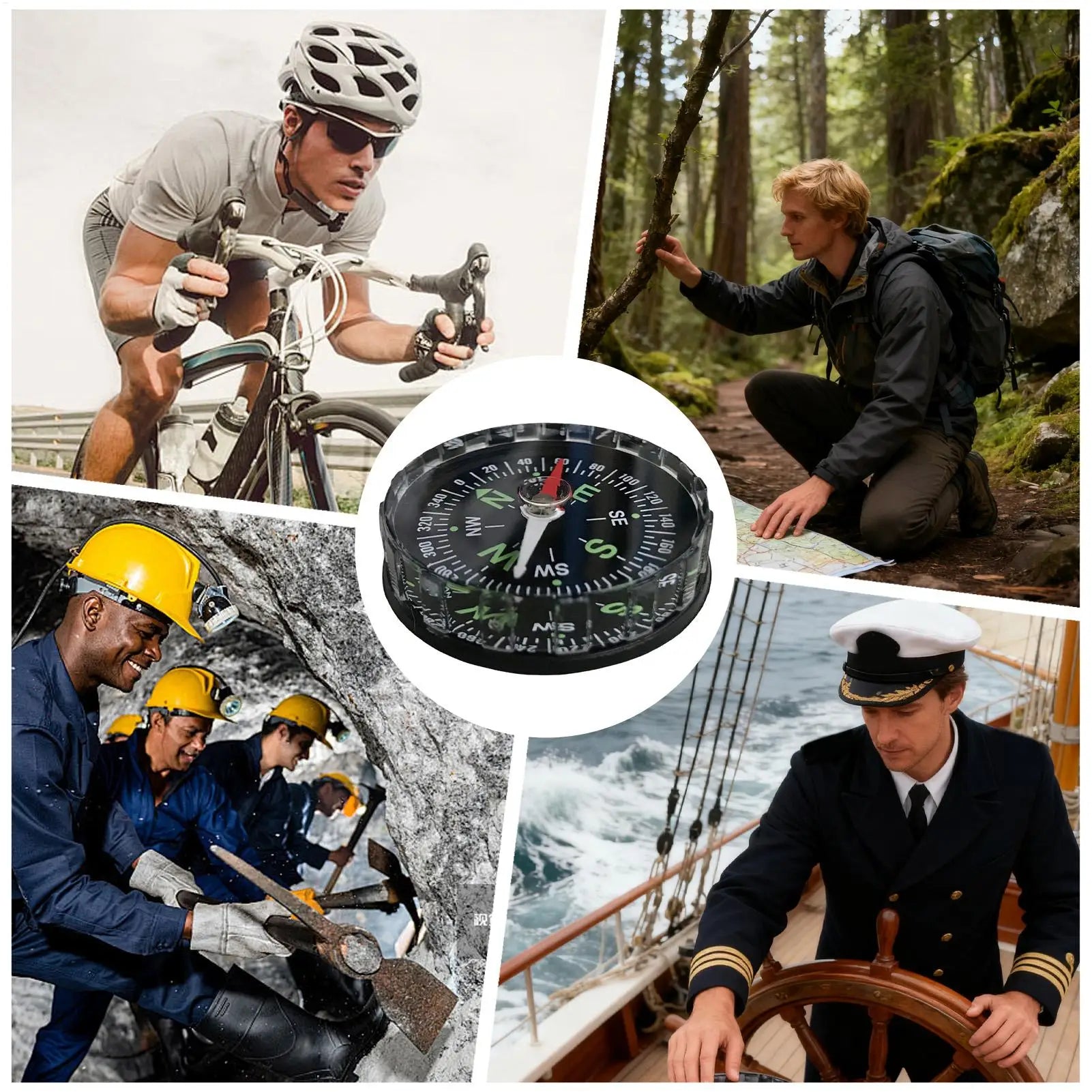 Waterproof Hiking Compass – Multifunctional Sighting Navigation for Survival, Mountaineering &amp; Boating