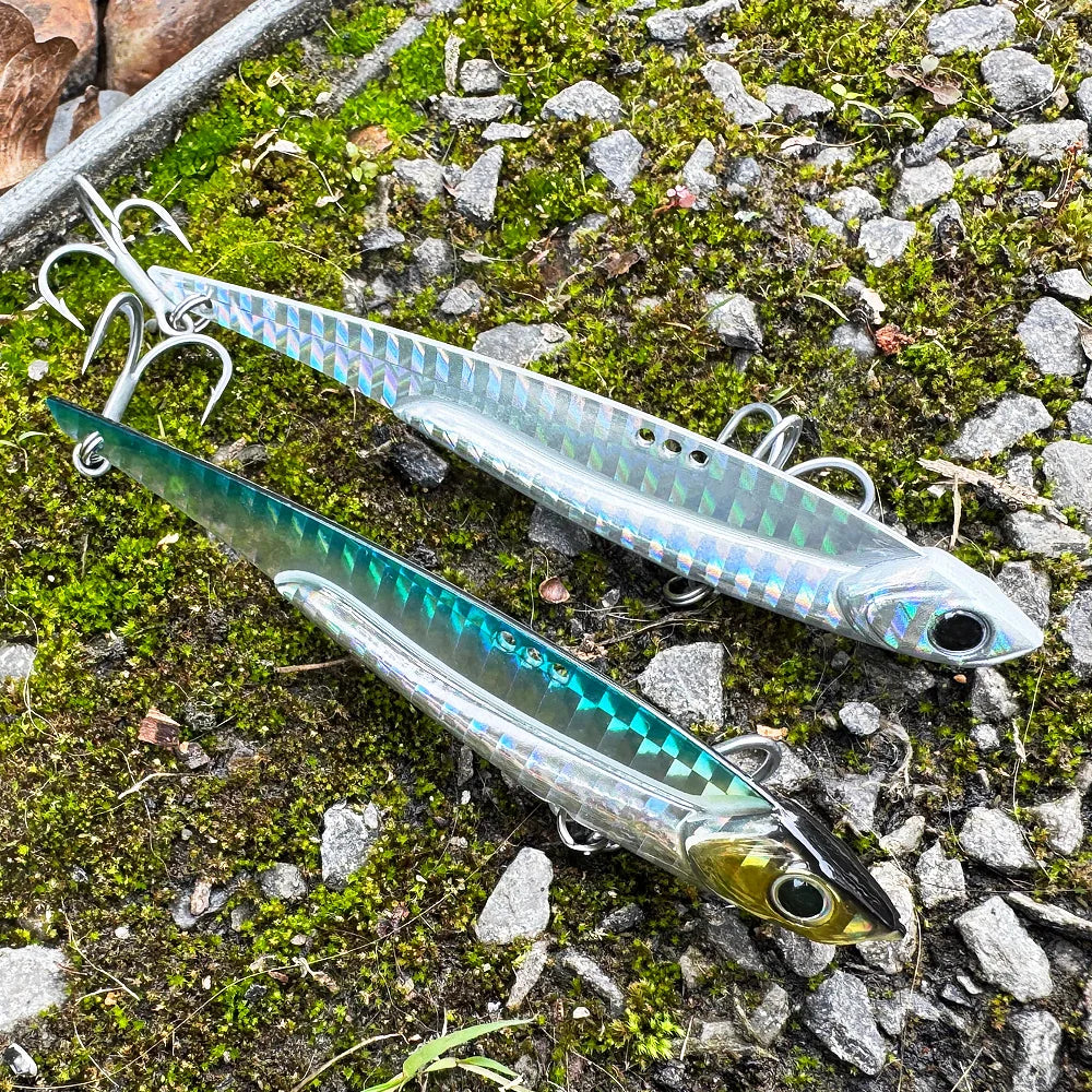 GOBAIT Metal VIB Fishing Lure Kit – 20g, 25g &amp; 30g | Holographic Laser Skin | Treble Hook | Sea, Pike &amp; Bass