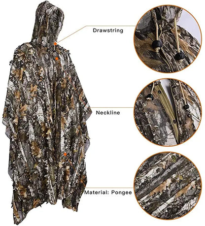 Tactical Hunting Poncho Camouflage Field Jacket – Tree Camo, L &amp; XXL
