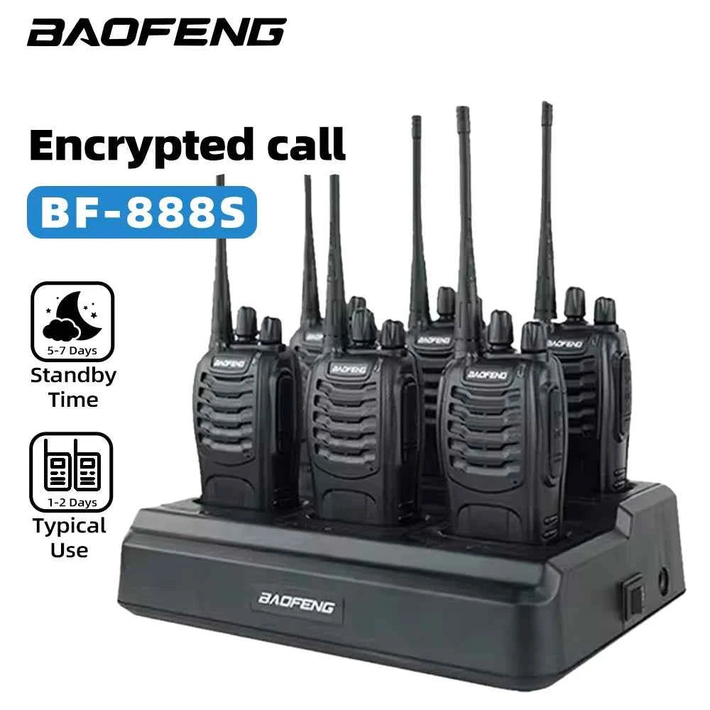 6Pack Baofeng 888S Walkie Talkie UHF Two Way Radio Long Range for Adult Radio Walkie Talkies Portable Transceiver For Handheld