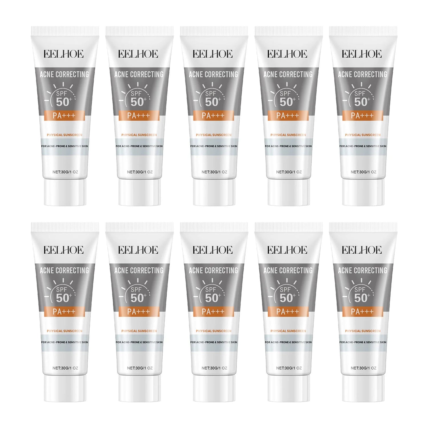 EELHOE 30g Vitamin E Sunscreen Long-lasting Moisturizing Anti-UV Anti-dry Skin SPF 50 Cream Maintains Elasticity Glow Skin Care