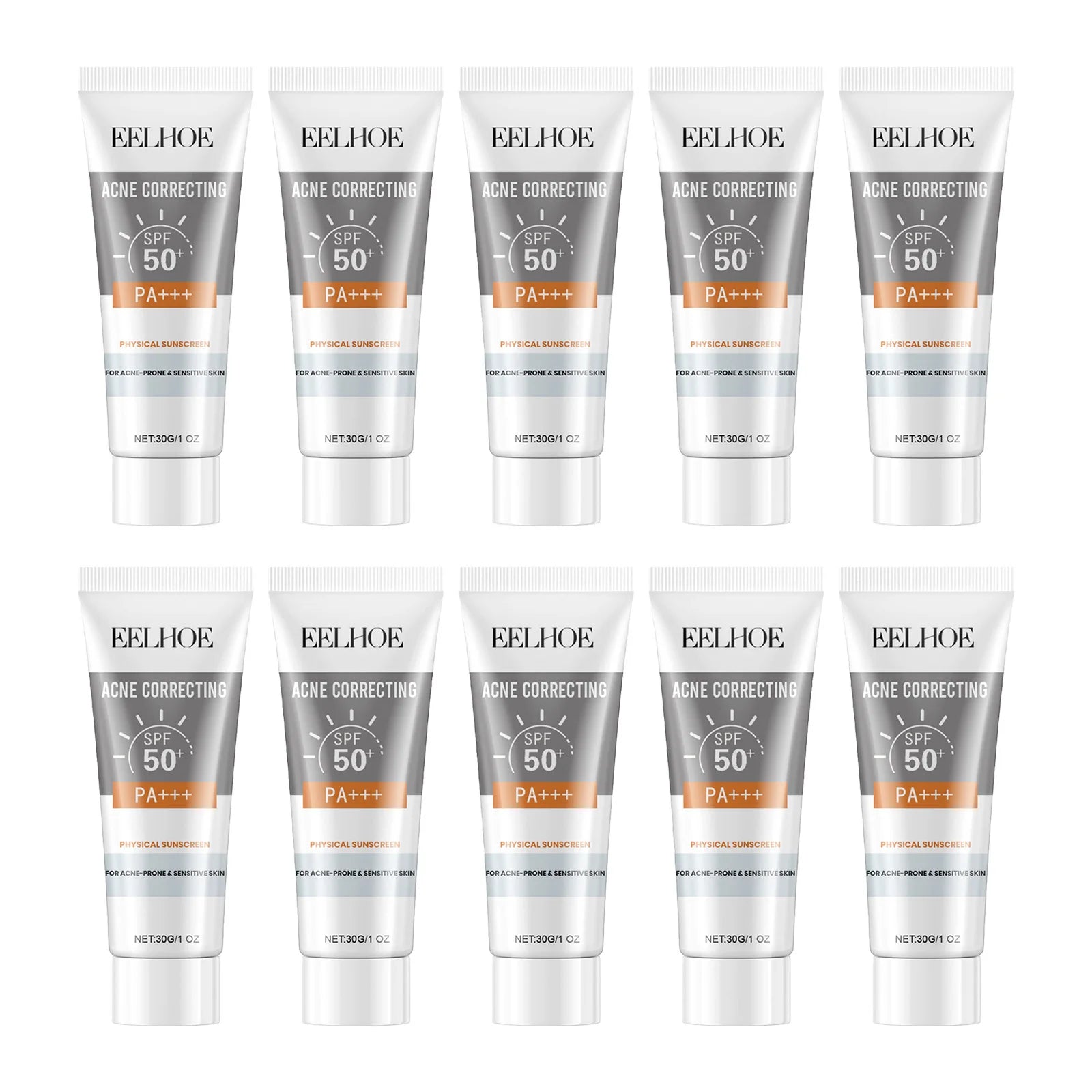EELHOE 30g Vitamin E Sunscreen Long-lasting Moisturizing Anti-UV Anti-dry Skin SPF 50 Cream Maintains Elasticity Glow Skin Care