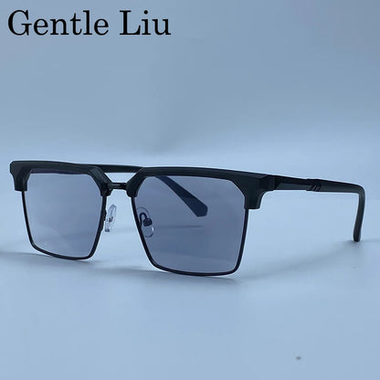 GENTLE LIU FY-99270 Square Sunglasses – Alloy Frame, UV400 Gradient, Steampunk Style