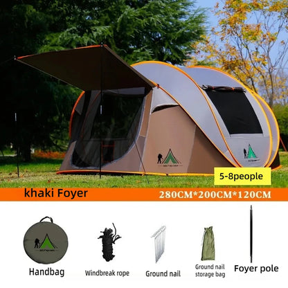 Automatic Pop-Up Camping Tent – 3 to 8 Person Family Tent, Waterproof, Instant Setup