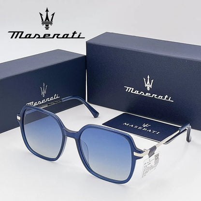 Maserati UV400 Polarized Sunglasses – Square Alloy Frame, Anti-Reflective TAC Lenses