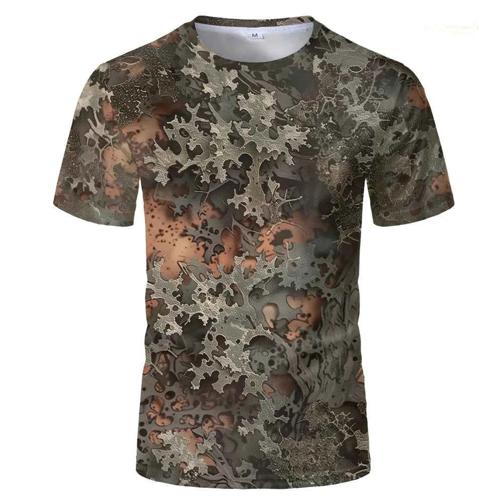 Camo Print Hunting T-Shirt – Breathable Short-Sleeve Outdoor Tee for Men, Women &amp; Kids