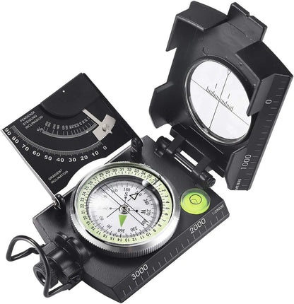 Professional Metal Sighting Compass with Inclinometer – Waterproof, Shockproof, Luminous