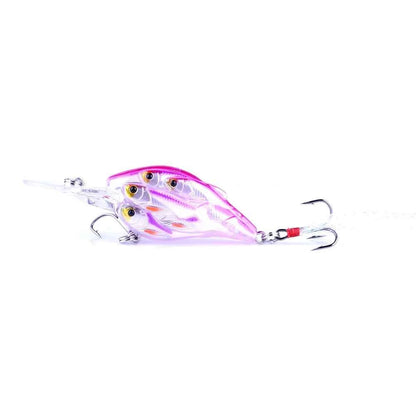 75mm 9g Floating Crankbait Fishing Lure – Swimbait Wobbler with Rattle &amp; 3D Eyes