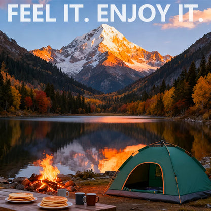 1 Green Camping Tent Outdoor Portable Foldable Overnight Fully Automatic Thickened Beach Indoor Quick-Open