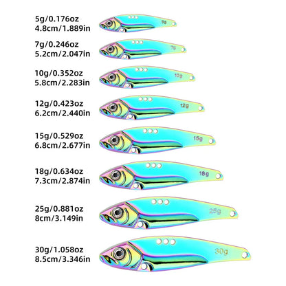 18-Piece Metal VIB Fishing Lure Kit – 5g–30g Sinking Blade Spinner | 3D Eyes | Bass, Pike &amp; Perch | All Waters