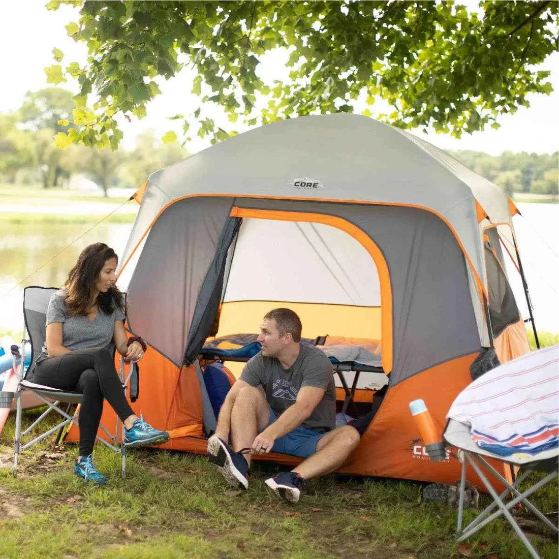 Tent for Family Camping | 4 Person &amp; 6 Person Portable Camp Tent with Carry Bag for Outdoor Car Camping | Included Gear Loft
