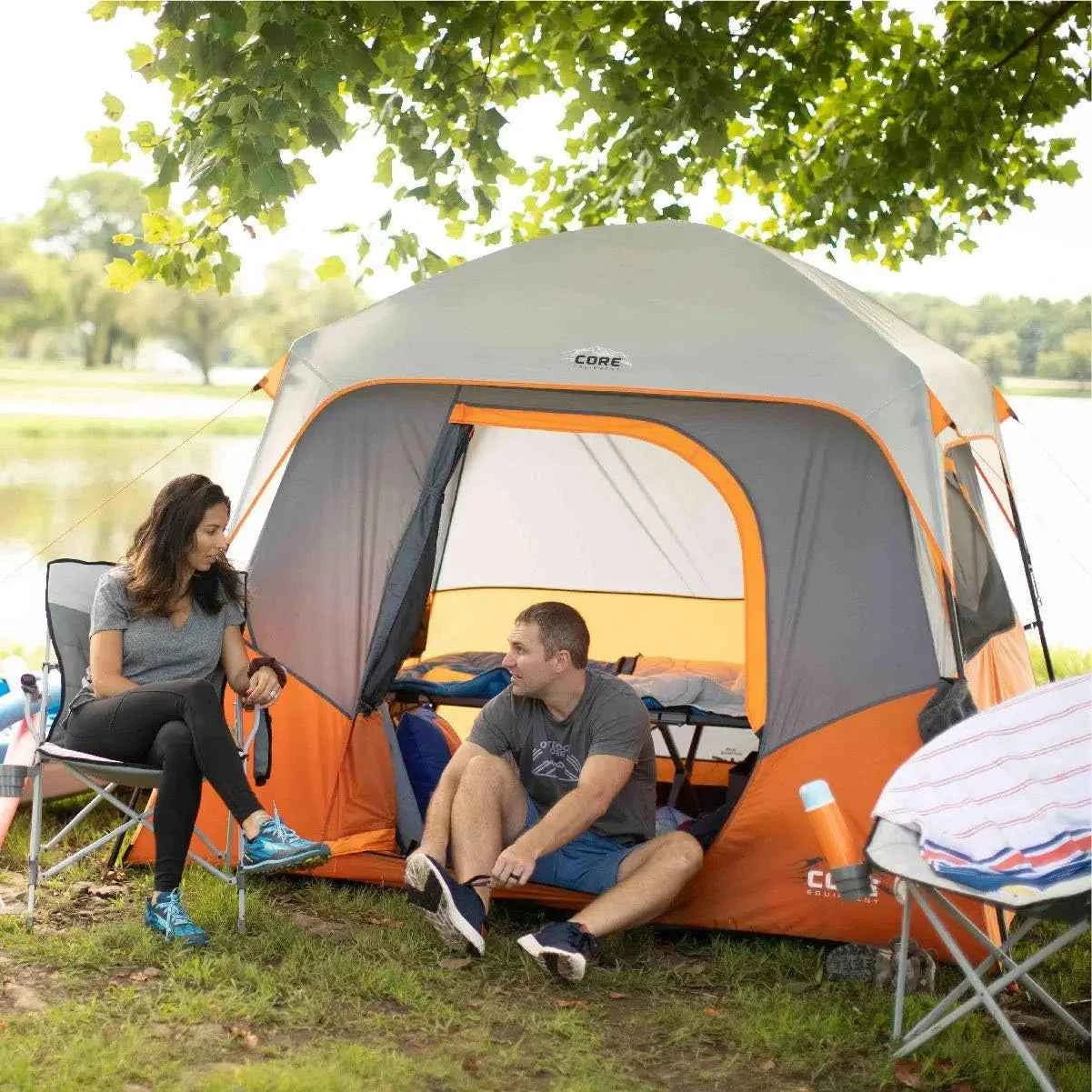Tent for Family Camping | 4 Person &amp; 6 Person Portable Camp Tent with Carry Bag for Outdoor Car Camping | Included Gear Loft