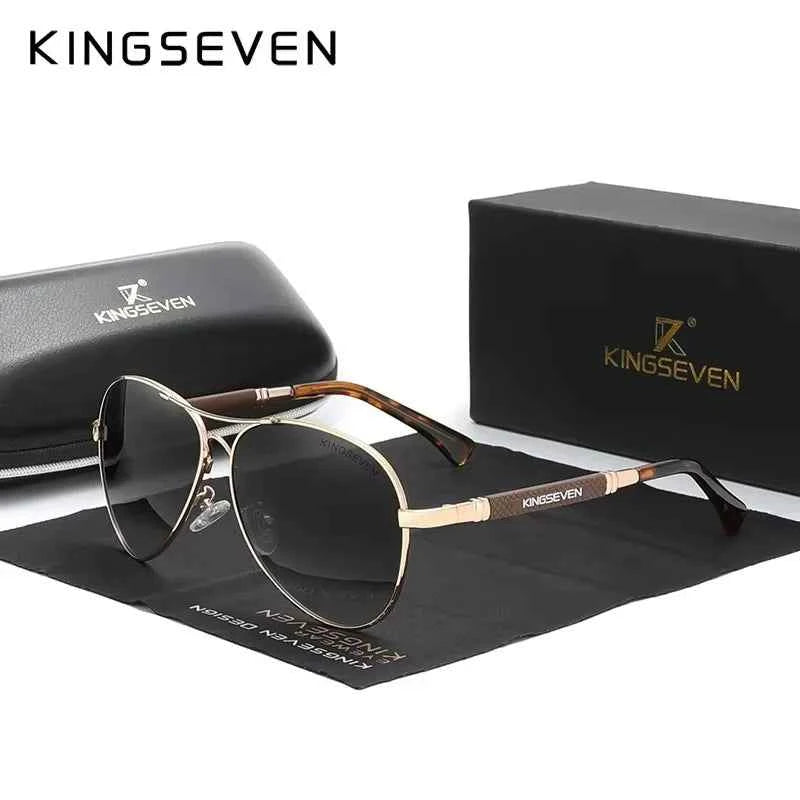 KINGSEVEN N7730 Polarized Pilot Sunglasses – Titanium Frame, Photochromic, UV400, Unisex