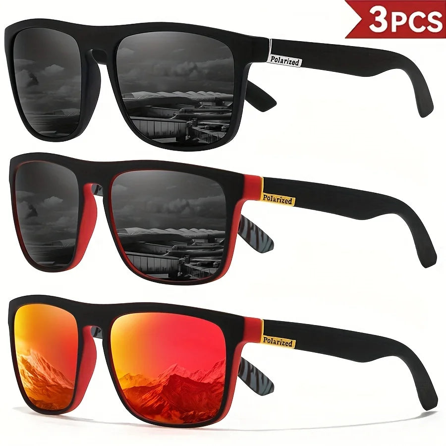 Polarized Square Sports Sunglasses UV400 – Driving, Fishing &amp; Cycling (1, 2, 3 or 4 Pack)