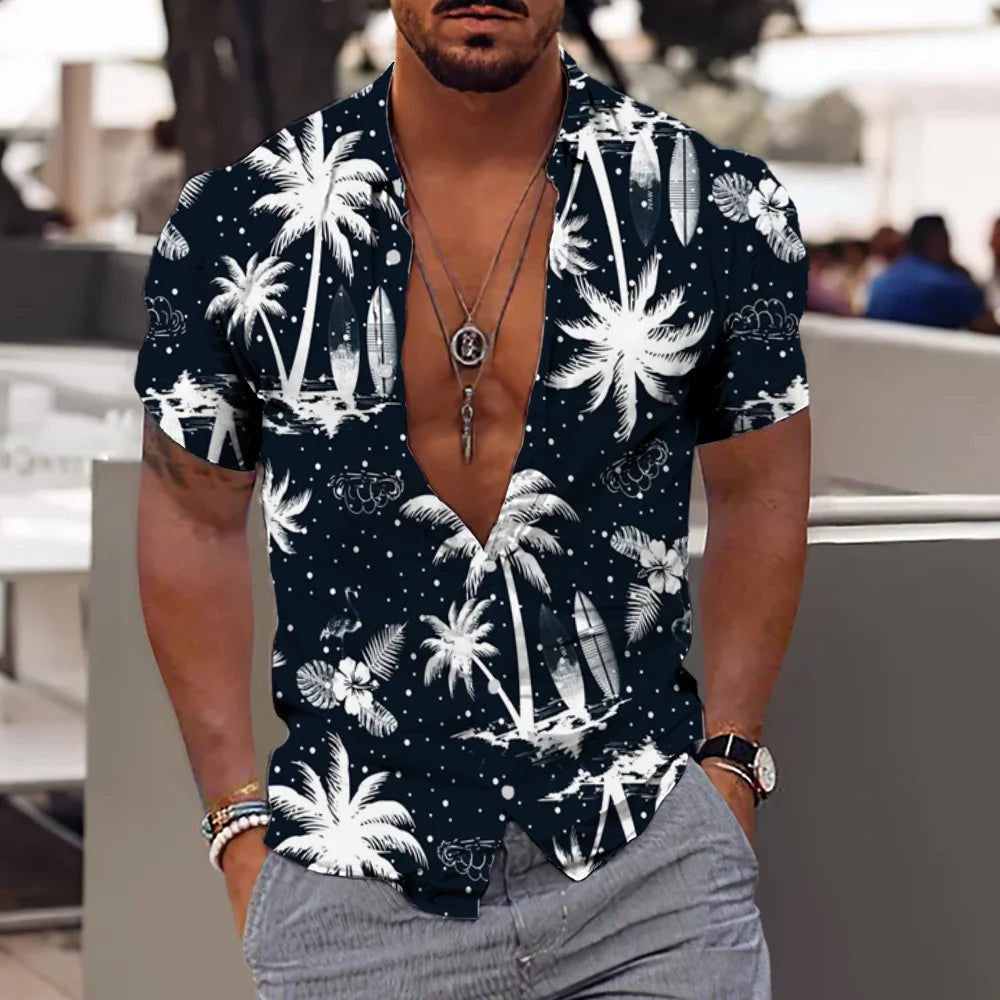 2024 Coconut Tree Shirts For Men 3d Printed Men&