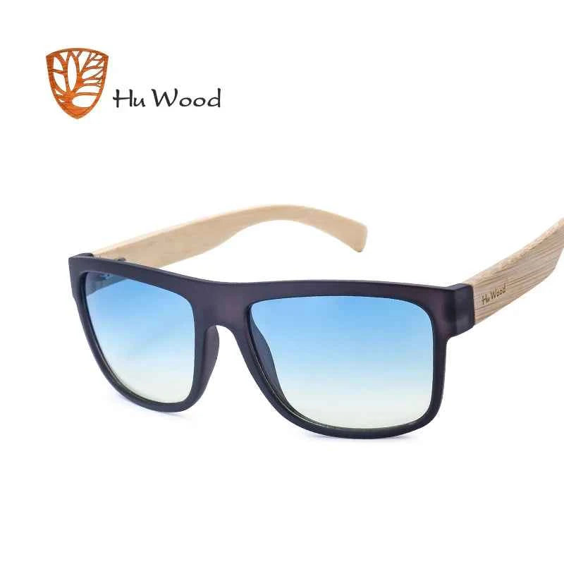 HU WOOD GR8010 Polarized Mirror Square Sunglasses – UV400, Unisex