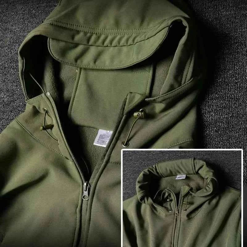 AUKUPKEE Shark Skin Soft Shell Tactical Suit – Fleece-Lined Windproof Jacket &amp; Pants Set
