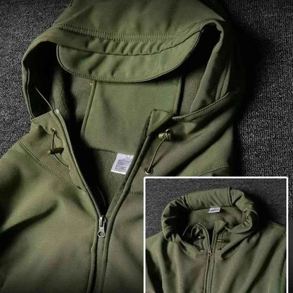 AUKUPKEE Shark Skin Soft Shell Tactical Suit – Fleece-Lined Windproof Jacket &amp; Pants Set