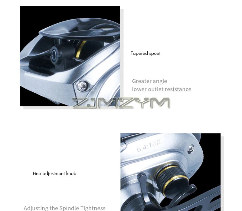 Baitcasting Reels, Baitcaster Fishing Reel, 8+1 Ball Bearing, 6.4∶1 Gear Ratio, Aluminum Alloy Frame Baitcasting Reel