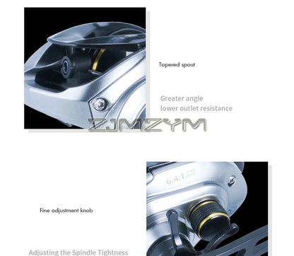 Baitcasting Reels, Baitcaster Fishing Reel, 8+1 Ball Bearing, 6.4∶1 Gear Ratio, Aluminum Alloy Frame Baitcasting Reel