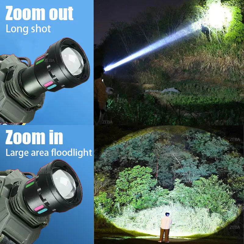 1000000LM Powerful Headlamp 800W Led Sensor Head Flashlight Long Range Headlight 18650 Rechargeable Head Lantern Fishing Camping