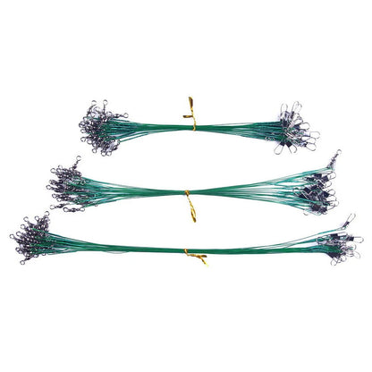 Anti Bite Steel Fishing Line Steel Wire Leader With Swivel Fishing ,  Leash Fishing Wire 15cm 20cm  30cm