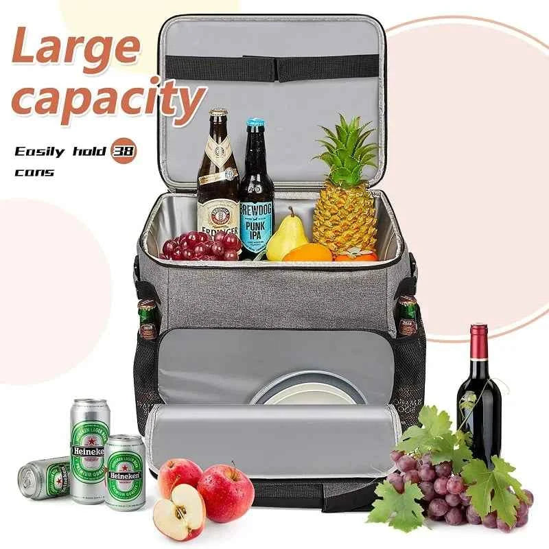 43L Rolling Cooler Bag with Removable Wheels &amp; Handle – Insulated Portable Cooler for Camping, Beach &amp; Travel