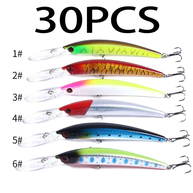 150mm 15g Deep Diving Jerkbait Minnow Fishing Lure – Hard Bait Wobbler with Rattle for Bass &amp; Pike