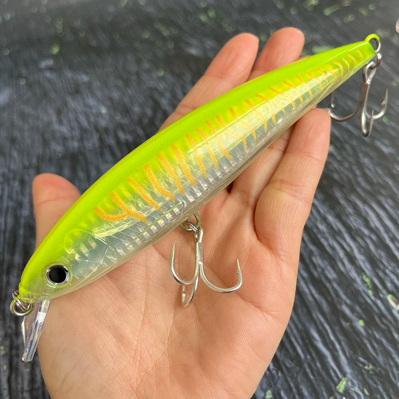 140mm 41g Big Floating Minnow Fishing Lures Laser Artificial Bait Saltwater Long Casting Trolling Wobblers UV Jerkbait Equipment