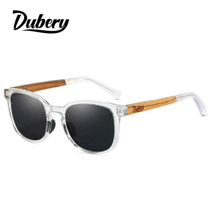 DUBERY Natural Wood Polarized Sunglasses – UV400 Rectangle Frame for Men