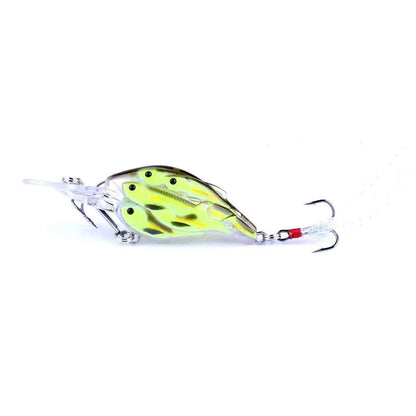 75mm 9g Floating Crankbait Fishing Lure – Swimbait Wobbler with Rattle &amp; 3D Eyes