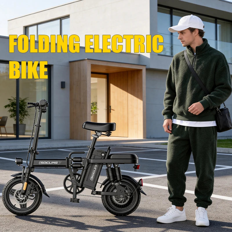 14" Folding Commuter eBike – 500W Motor, Removable Battery, Dual Disc Brake, Up to 19.9 MPH