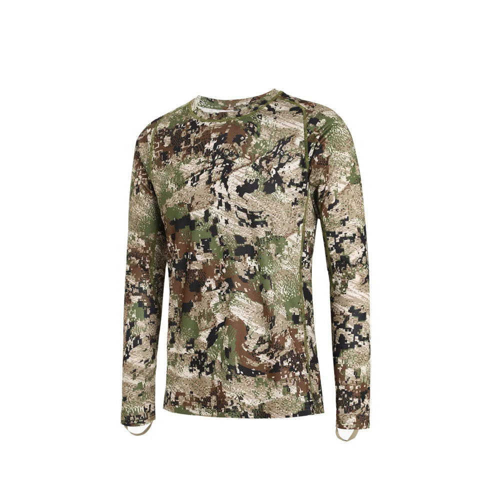Long Sleeve Hunting Fishing Pullover, Polyester Camouflage, Anti-bacterial, Quick Dry, Sweat, High-grade, Autumn