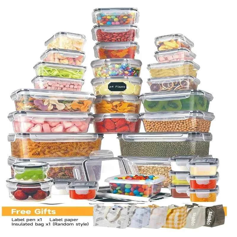 48Pcs BPA-Free Food Storage Set - 24 Airtight Containers &amp; Lids with Labels for Pantry, Travel, Kitchen Organization