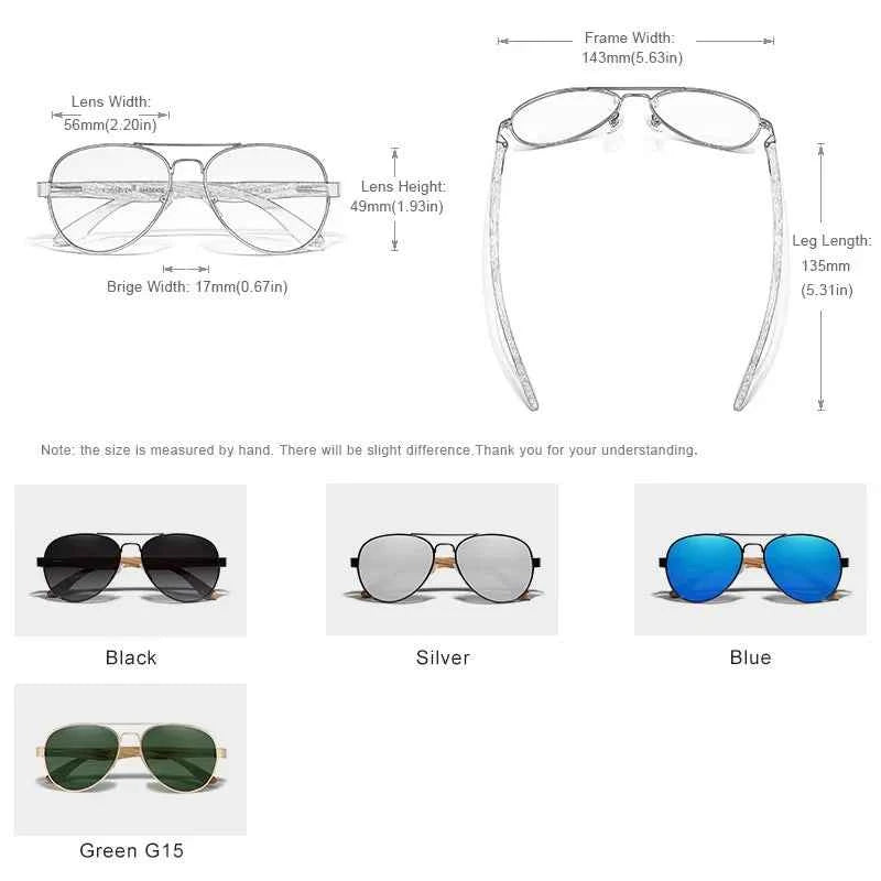 Genuine KINGSEVEN Pilot Sunglasses For Men UV400 Polarized Wood Women Sun Glasses Fishing Driving Glasses