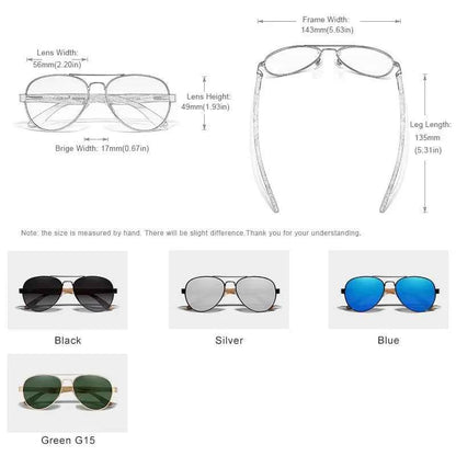 Genuine KINGSEVEN Pilot Sunglasses For Men UV400 Polarized Wood Women Sun Glasses Fishing Driving Glasses