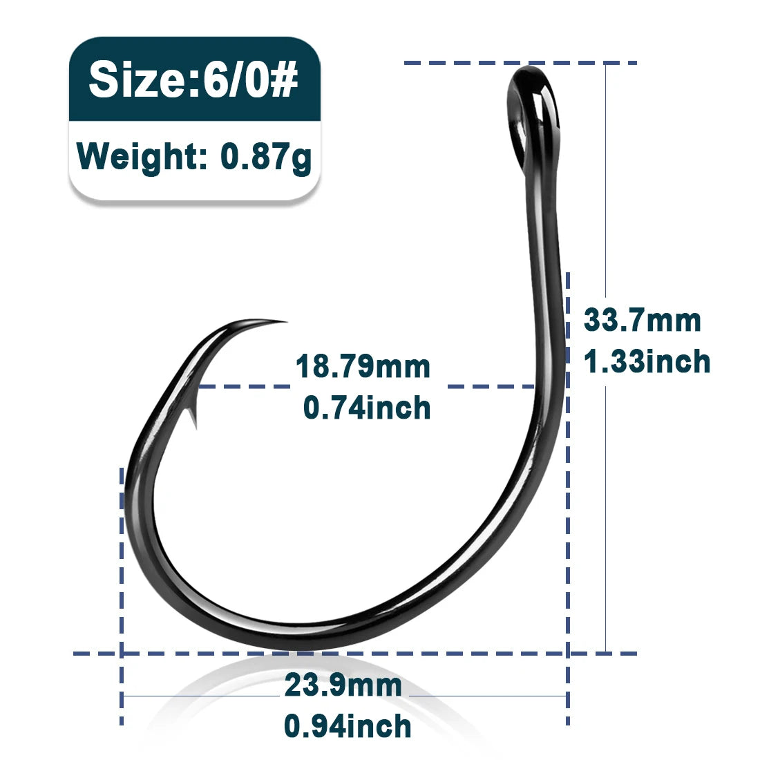 9KM Wide Gap Circle Hooks – Saltwater &amp; Freshwater, Non-Offset, 25/50/100 Pack