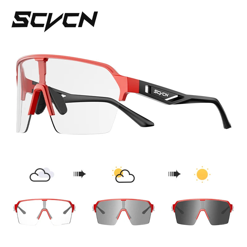 SCVCN Photochromic Cycling Sunglasses Glasses Bike Mountain Bicycle Hiking Golf UV400 Sports Glasses for Men Women Baseball 2026
