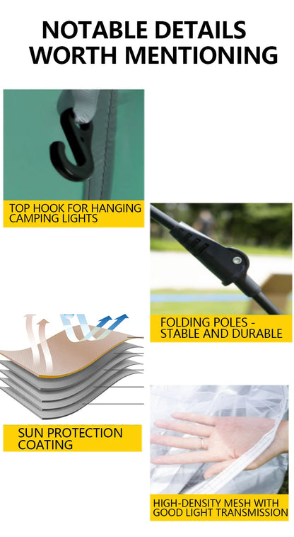 1 Green Camping Tent Outdoor Portable Foldable Overnight Fully Automatic Thickened Beach Indoor Quick-Open