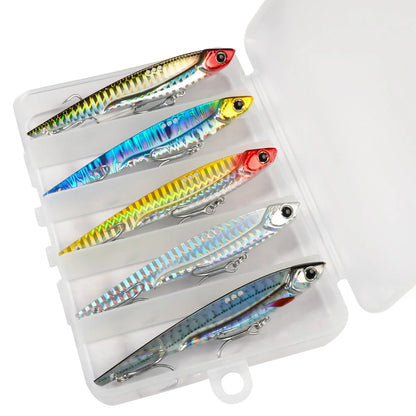 GOBAIT Metal VIB Fishing Lure Kit – 20g, 25g &amp; 30g | Holographic Laser Skin | Treble Hook | Sea, Pike &amp; Bass