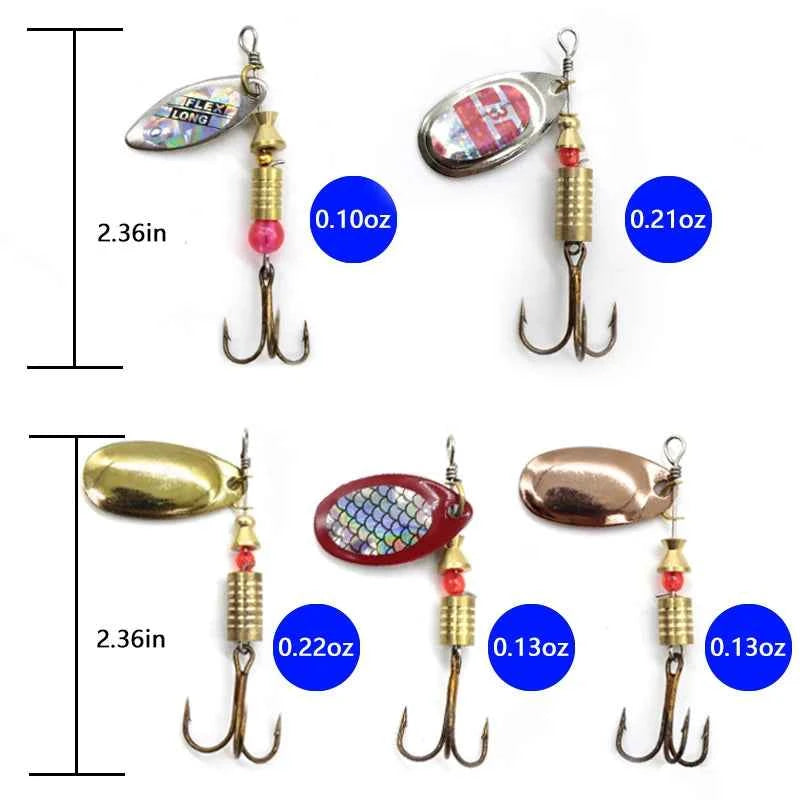 Metal Spoon Spinner Fishing Lure Set – 10pcs Holographic Spinnerbait Kit (3g–7g)