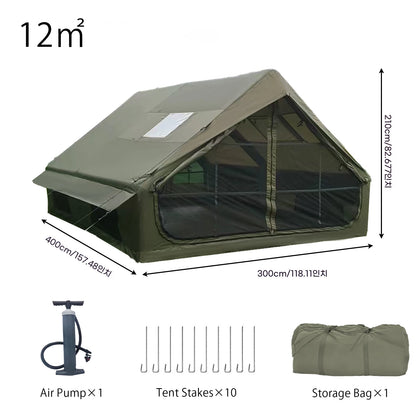 PAKICETUS Inflatable Camping Tent – 4 to 8 Person, Waterproof, 4-Season with Windows