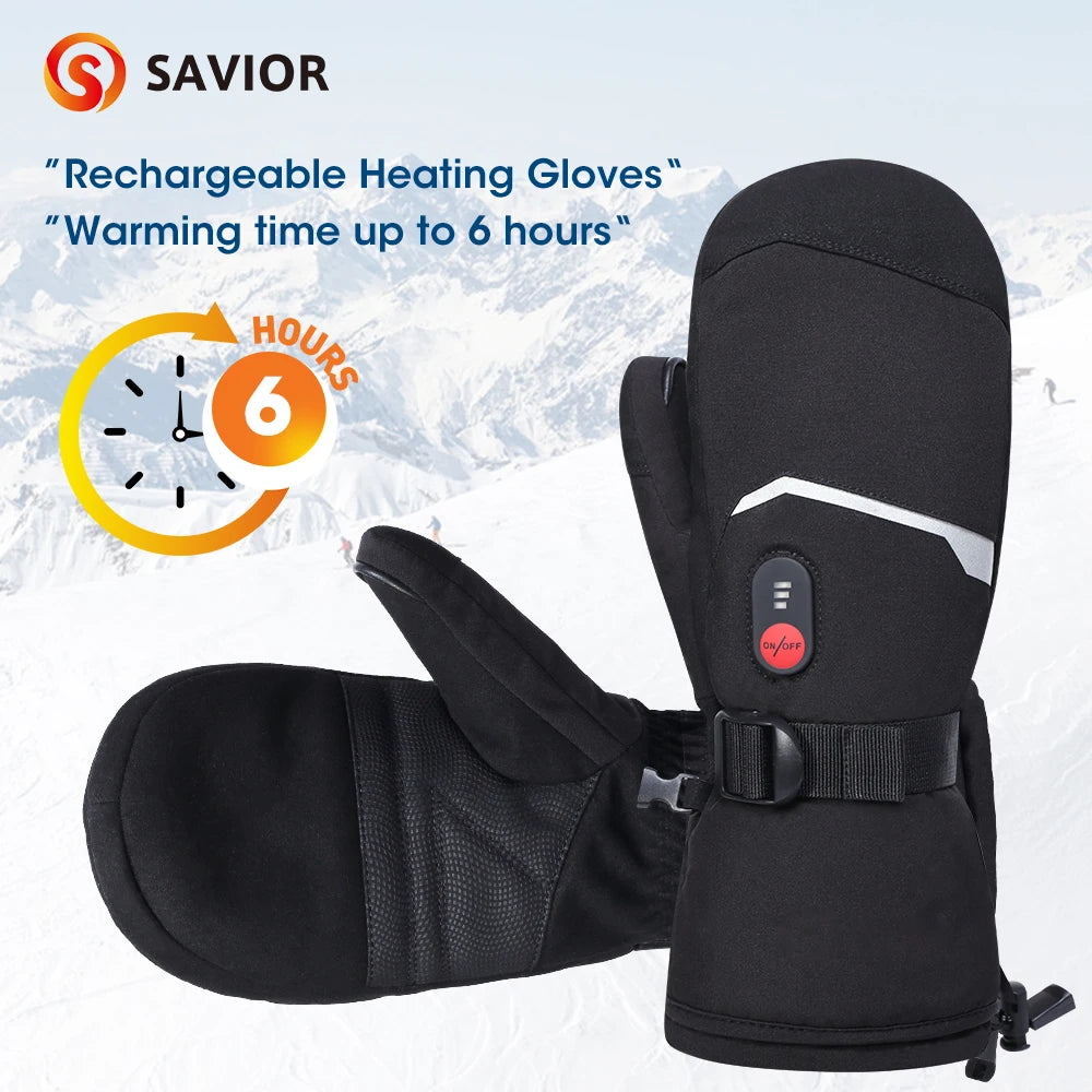 S66E Heated Gloves – Far-Infrared Electric Thermal Gloves, 3-Heat Settings, Touchscreen, Waterproof, XS–XXL