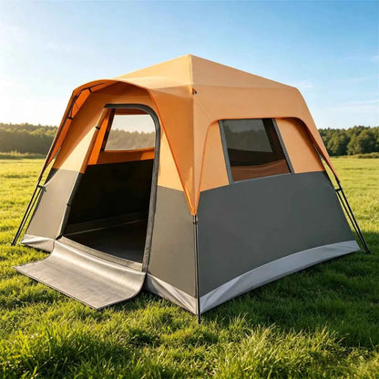 Orange 6-Person Blackout Camping Tent, 9&